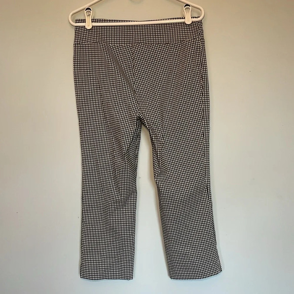 Jules and Leopold women’s size M cropped gingham pants pull on stretch B&W - Picture 4 of 4